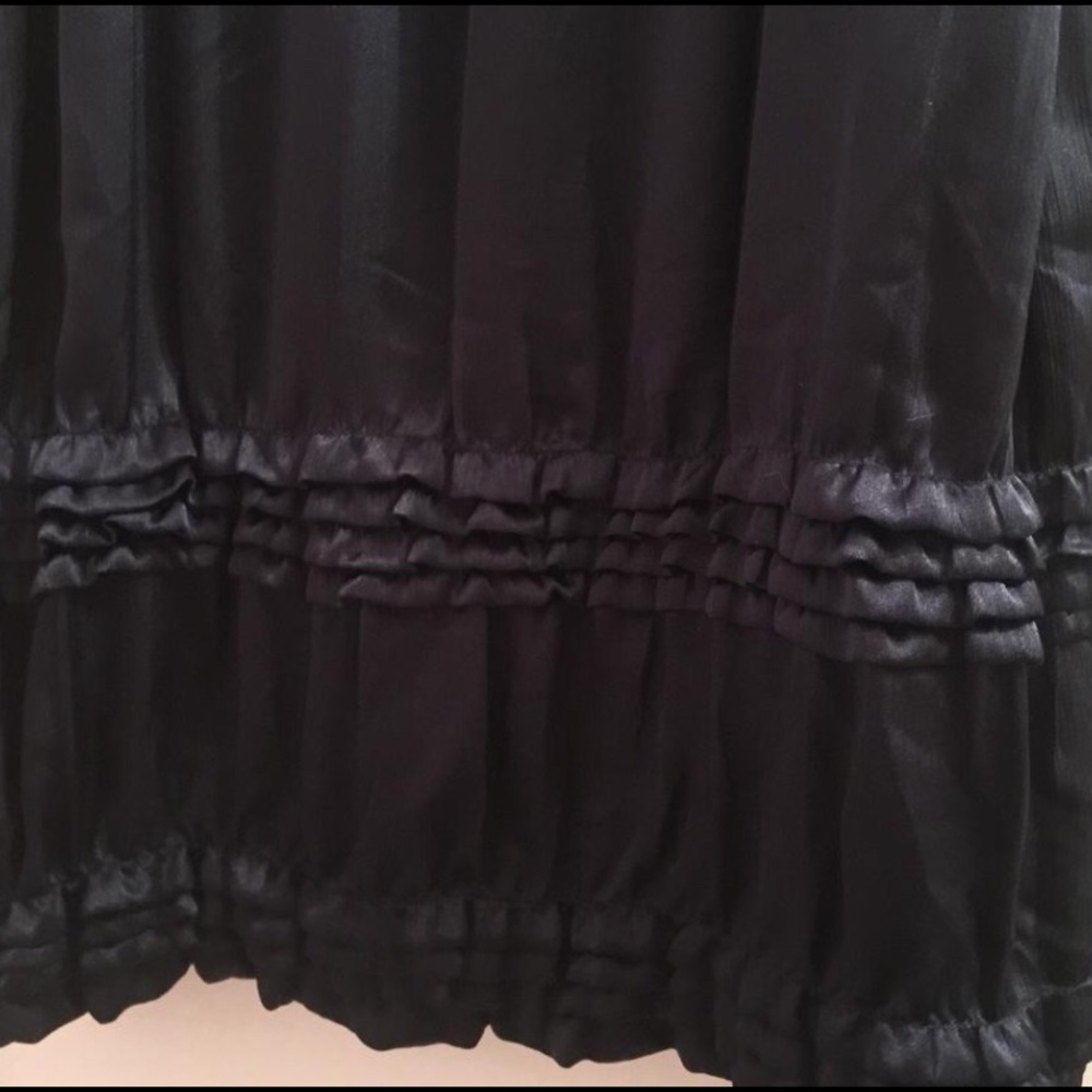 Esley sleeveless ruffles v- neck navy dress Sz 10 - Picture 4 of 8